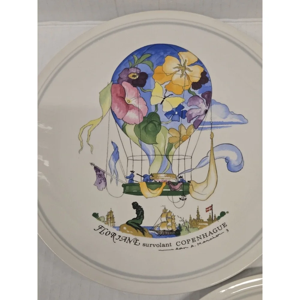 Villeroy & Boch LE BALLON Salad Accent‎ Plates CARNIVAL HOT AIR BALLOON Set of 6